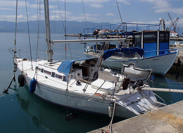Rejs w Grecji po morzu egejskim z portu Stilida. Nasza łódz na czas rejsu.